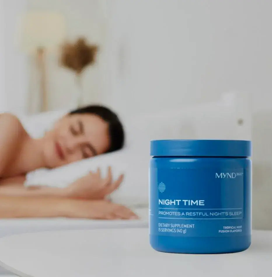 Natural Sleeping Aid - MYND360 Night Time by MyFitGenes supports brain health and restful sleep with melatonin, magnesium citrate, and saffron