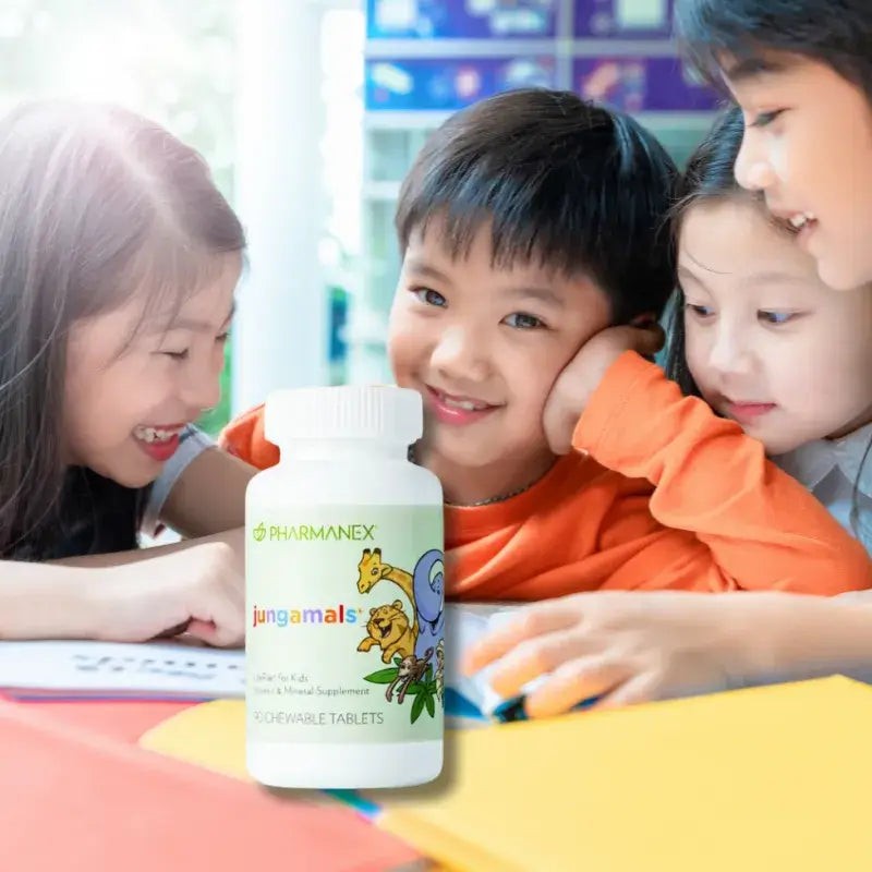 Healthy bright kids after taking Pharmanex kids LifePak-Jungamals
