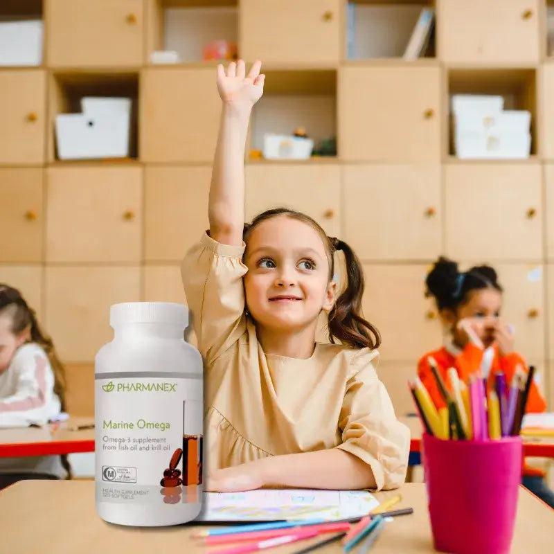 A bright young kid with strong mathematic skills after consumed NuSkin Marine Omega