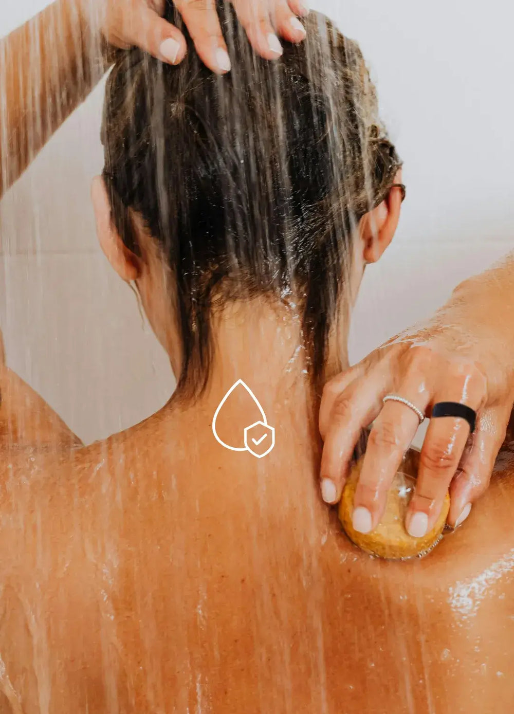 Woman wearing JupiterCore Care smart ring in Malaysia while washing hands, showing 5ATM waterproof protection