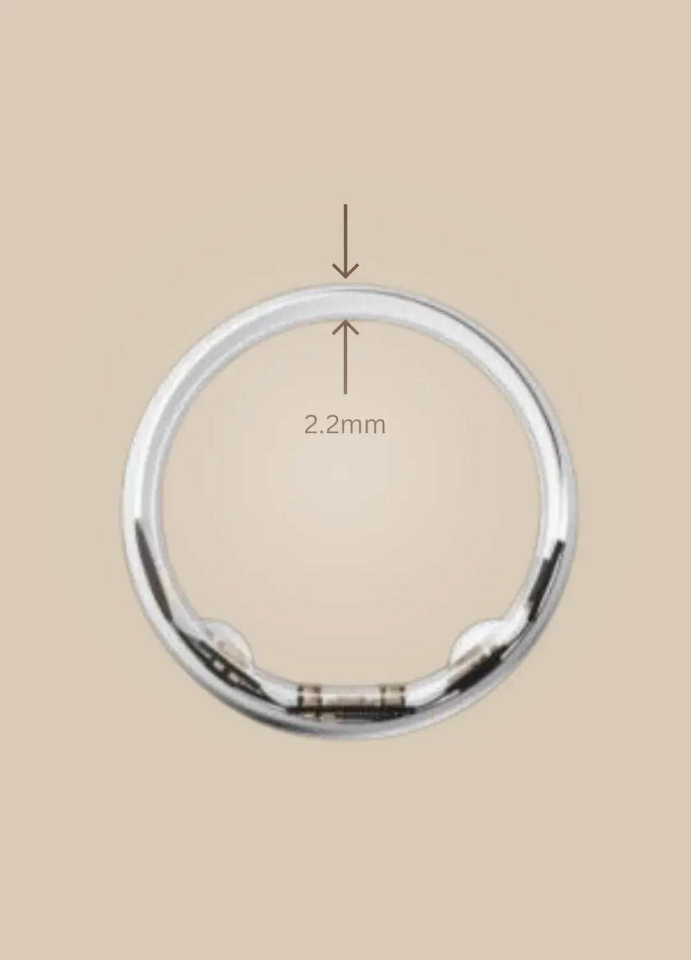 Get the JupiterCore smart ring from MyFitGenes authorized distributor, showcasing its 2.2mm thickness design.